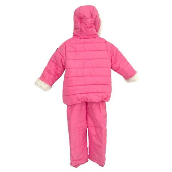Jessica Simpson Girls Pink 2 Piece Snowsuit SET Puffer Jacket & Bib, Toddler 2T - Picture 12 of 16